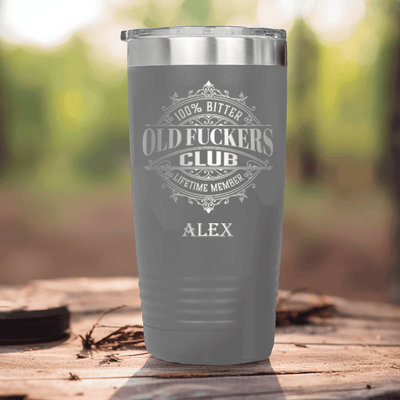 Grey Funny Old Man Tumbler With The Ofc Club Design