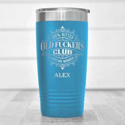 Light Blue Funny Old Man Tumbler With The Ofc Club Design