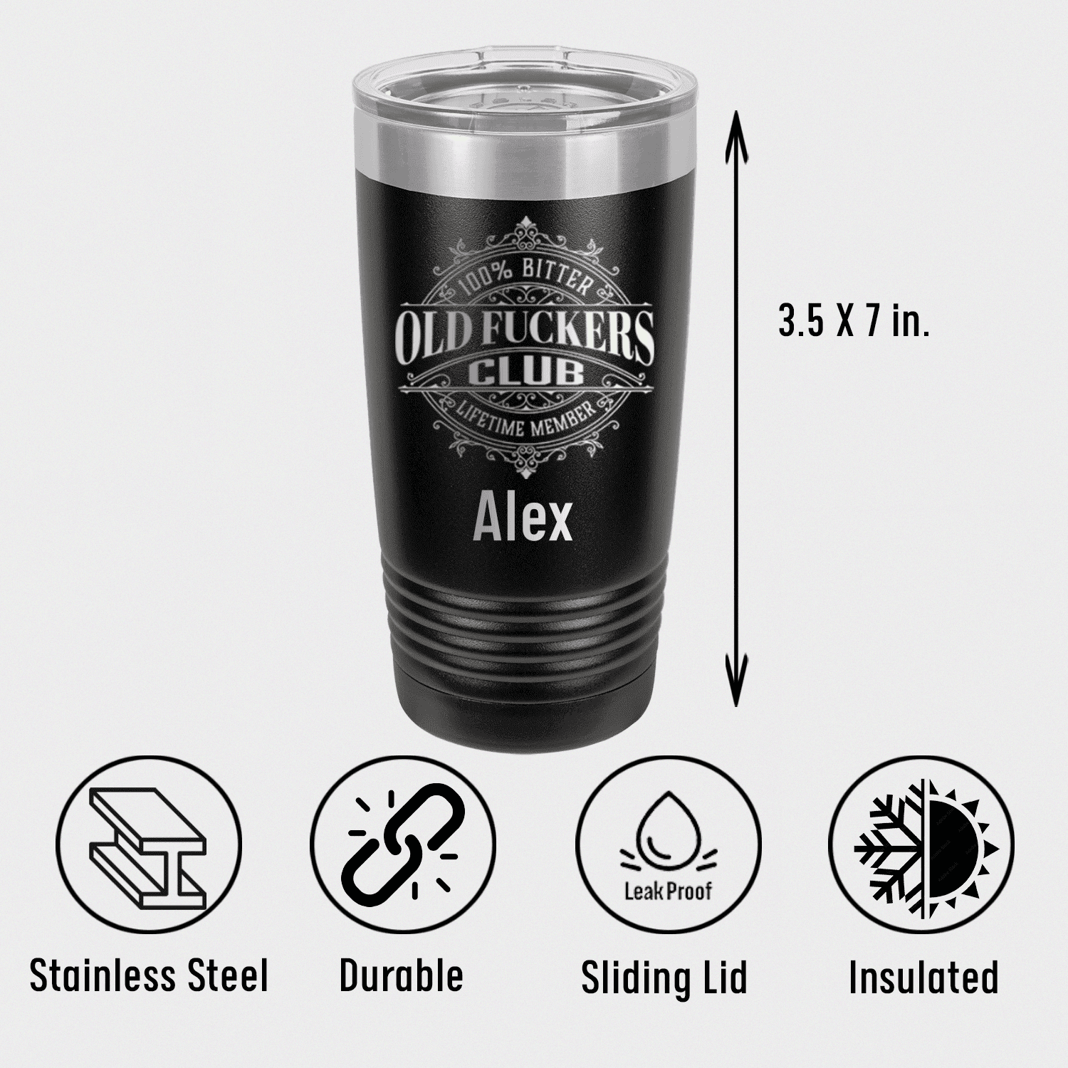 Unique Personalized The OFC Club Tumbler Customized Funny Old Man Tumblers Gifts for Men by Groovy Guy