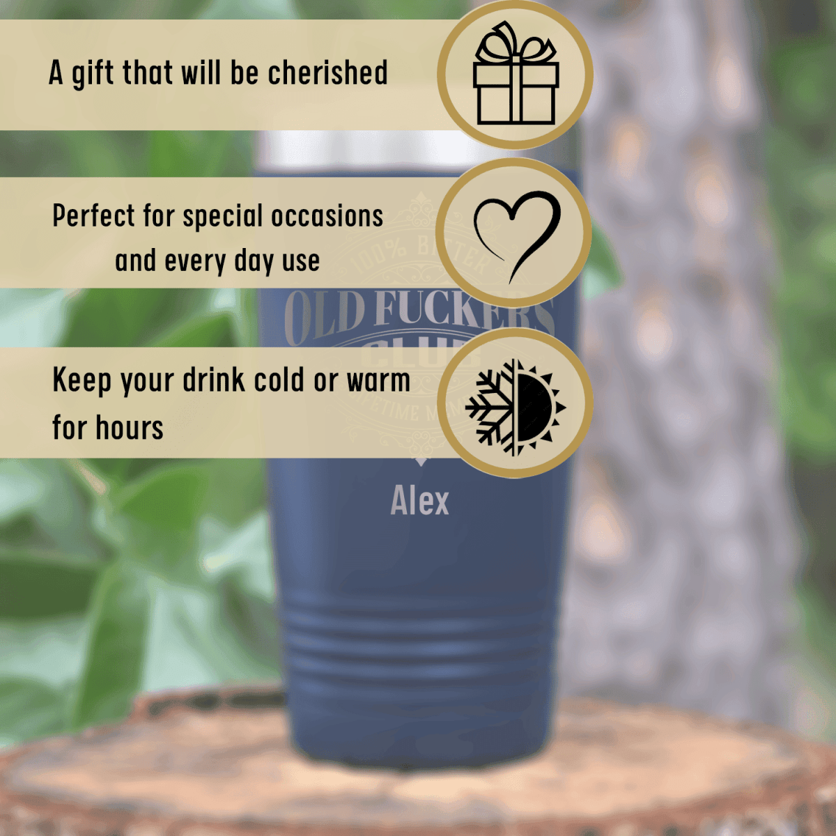 Unique Personalized The OFC Club Tumbler Customized Funny Old Man Tumblers Gifts for Men by Groovy Guy