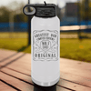 White Fathers Day Water Bottle With The Origional Great Dad Design