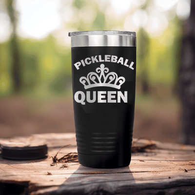 Black pickelball tumbler The Pickleball Queen