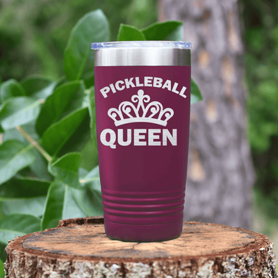 Maroon pickelball tumbler The Pickleball Queen