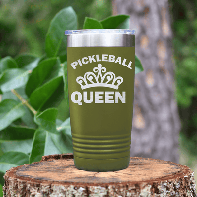 Military Green pickelball tumbler The Pickleball Queen