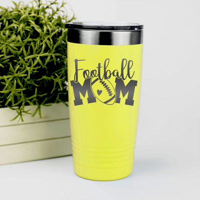 Yellow football tumbler The Quintessential Of Football Mom