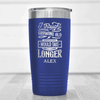 Blue Funny Old Man Tumbler With Thought This Would Take Longer Design
