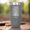 Grey Funny Old Man Tumbler With Thought This Would Take Longer Design