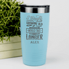 Teal Funny Old Man Tumbler With Thought This Would Take Longer Design