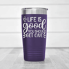 Purple funny tumbler Try Getting A Life