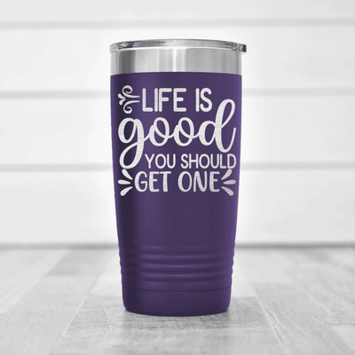Purple funny tumbler Try Getting A Life