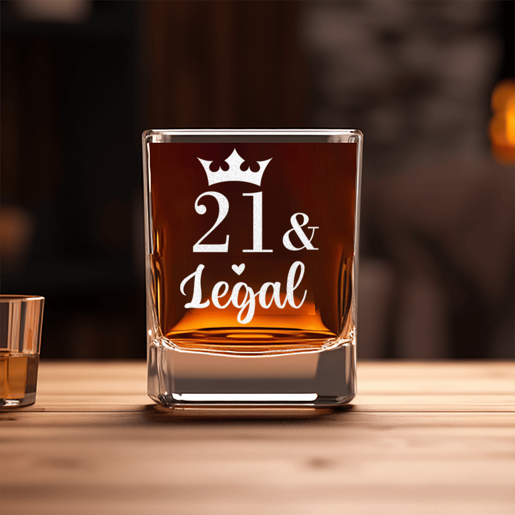Twenty One And Legal Square Shotglass