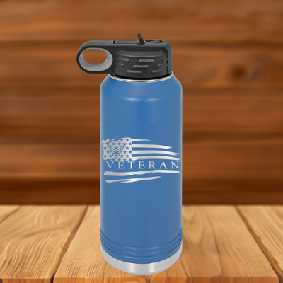 US Airforce Veteran Flag Water Bottle
