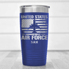 Blue Veteran Tumbler With United States Airforce Design