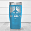 Light Blue Veteran Tumbler With United States Airforce Design