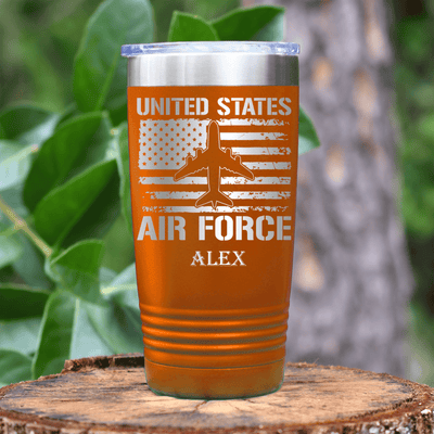 Orange Veteran Tumbler With United States Airforce Design