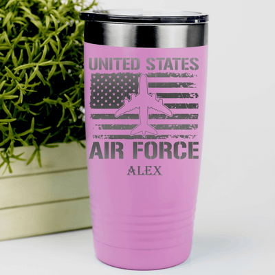 Pink Veteran Tumbler With United States Airforce Design