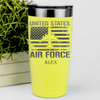 Yellow Veteran Tumbler With United States Airforce Design