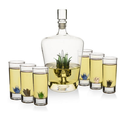 Tequila Decanter Set With Agave Glasses