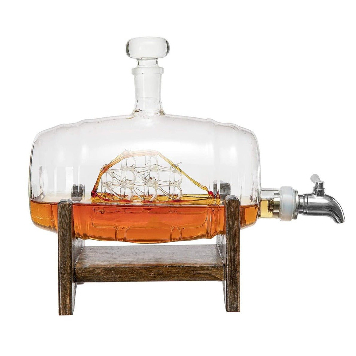 Unique Personalized Ship in a Barrel Decanter Set Customized Gifts for Men by Groovy Guy
