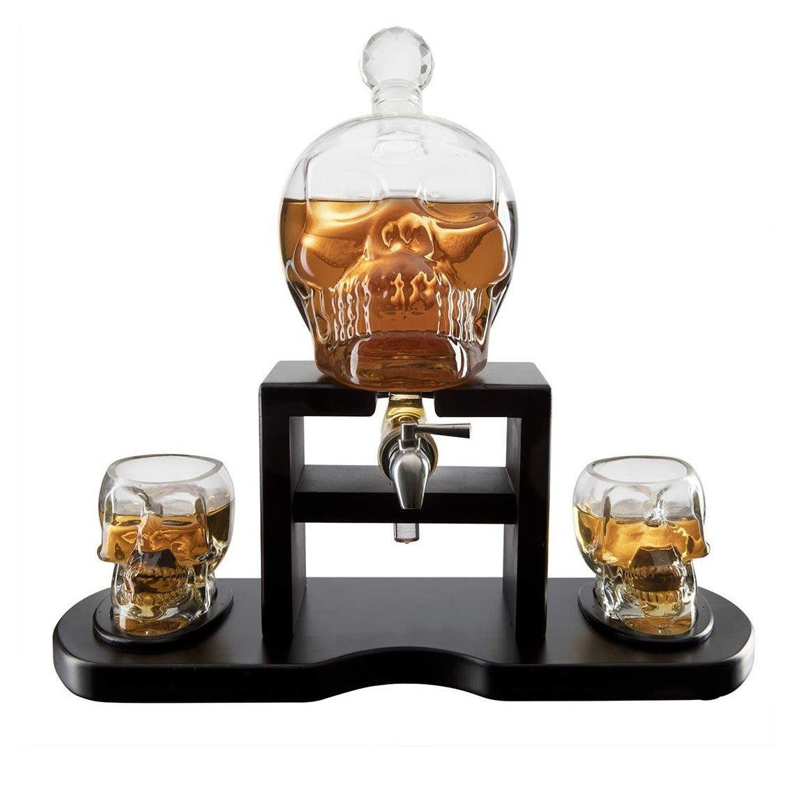 Unique Personalized Skull Whiskey Decanter Set Customized Decanter Set Gifts for Men by Groovy Guy