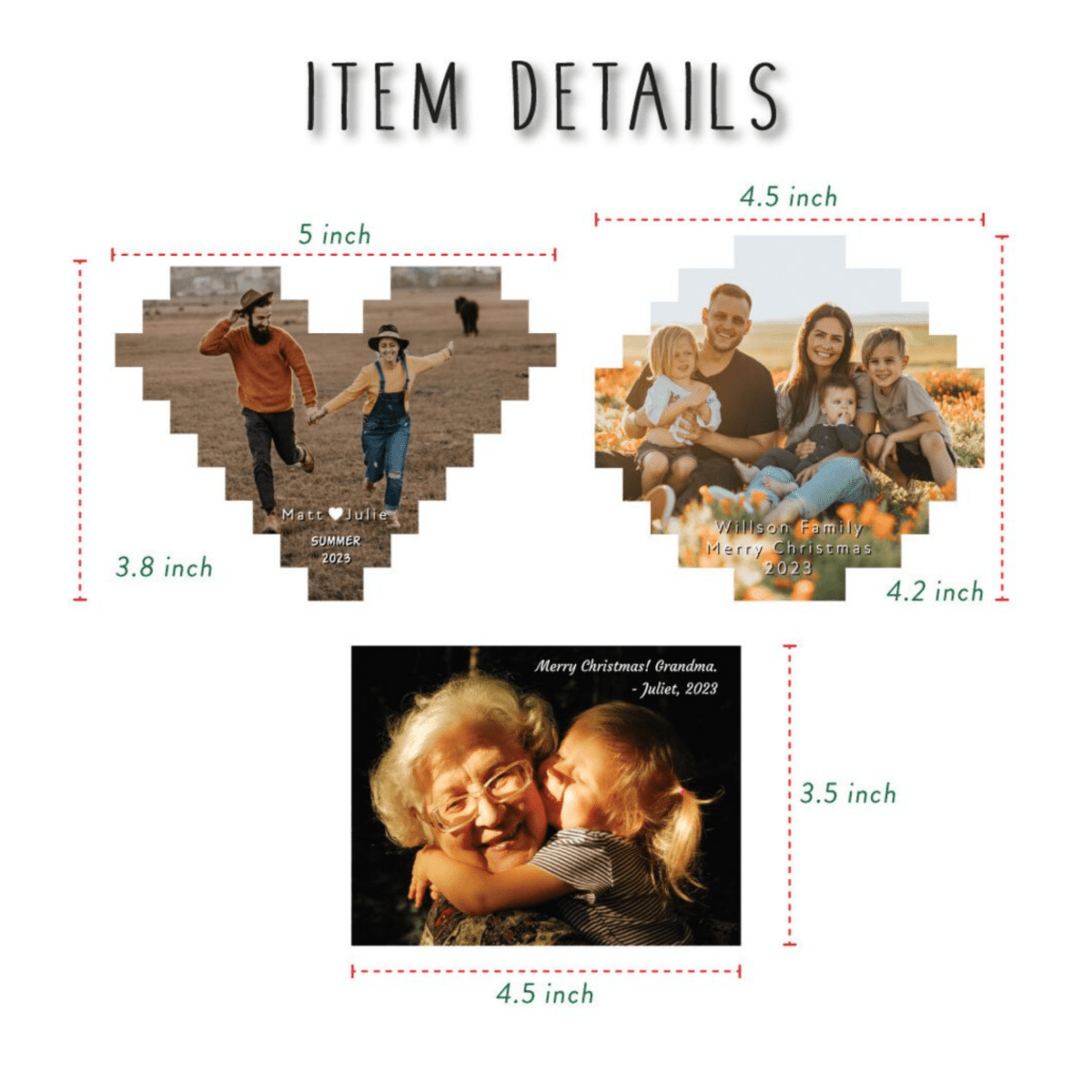 Unique Personalized Personalized Built - In Love Photo Ornament Customized Ornament Gifts for Men by Groovy Guy