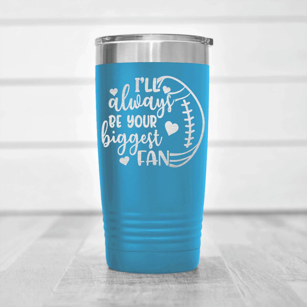 Light Blue football tumbler Unwavering Football Support