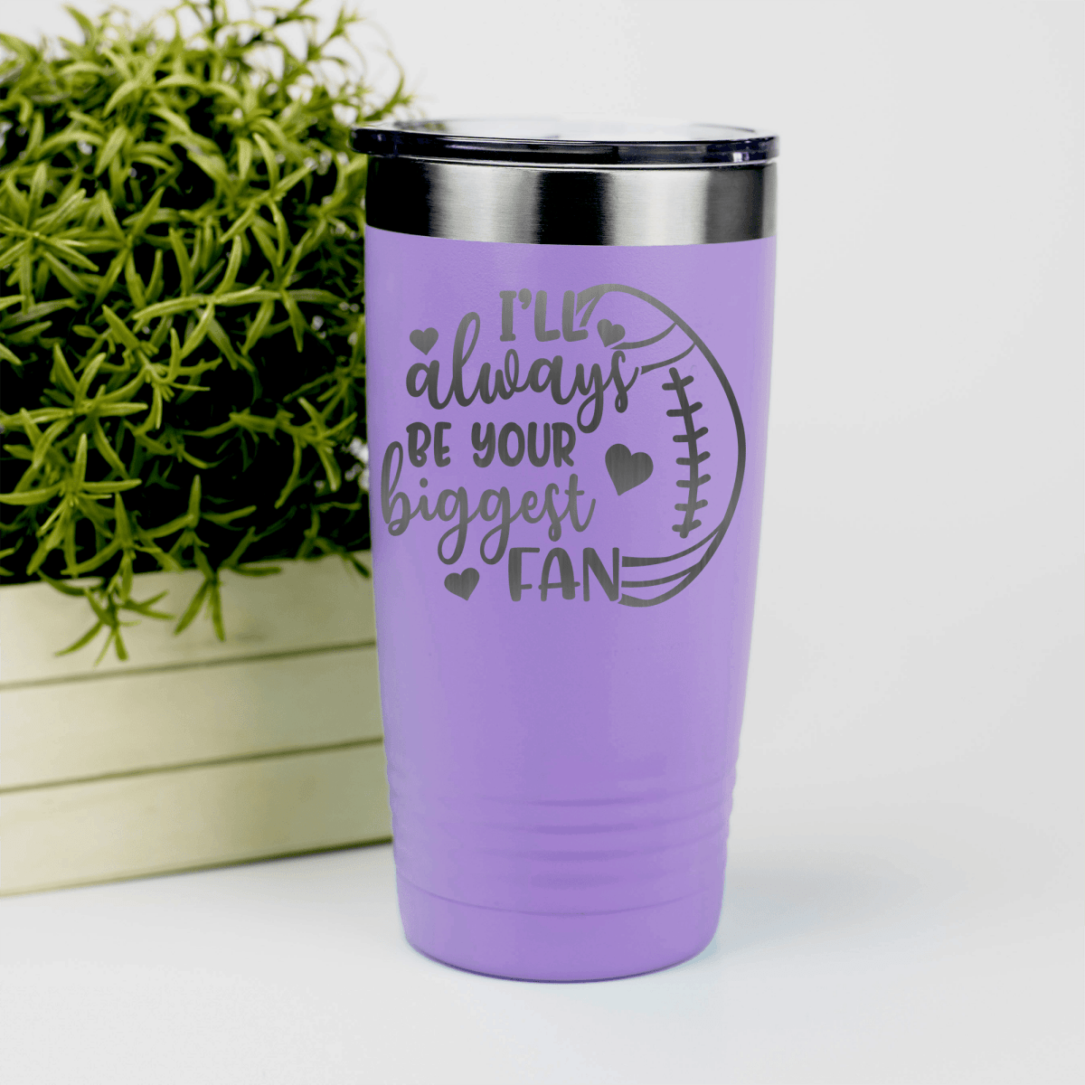 Light Purple football tumbler Unwavering Football Support
