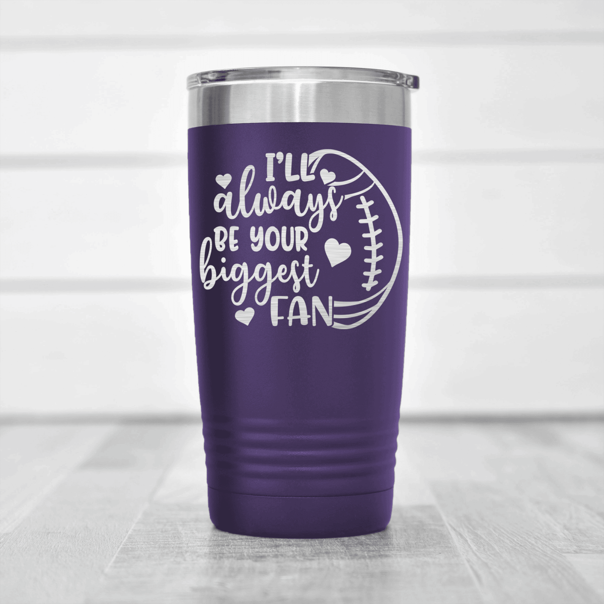 Purple football tumbler Unwavering Football Support