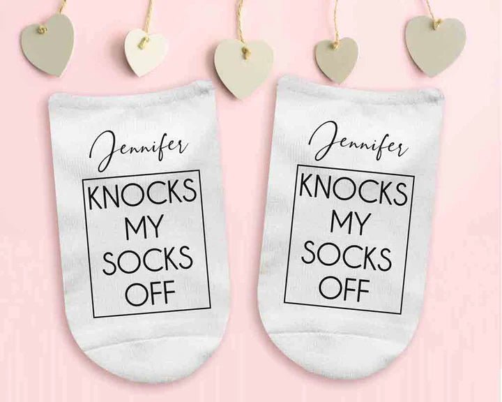 Unique Personalized Knock My Socks Off Customized Socks Gifts for Men by Groovy Guy