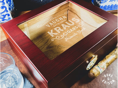 Personalized Glass Top Humidor
