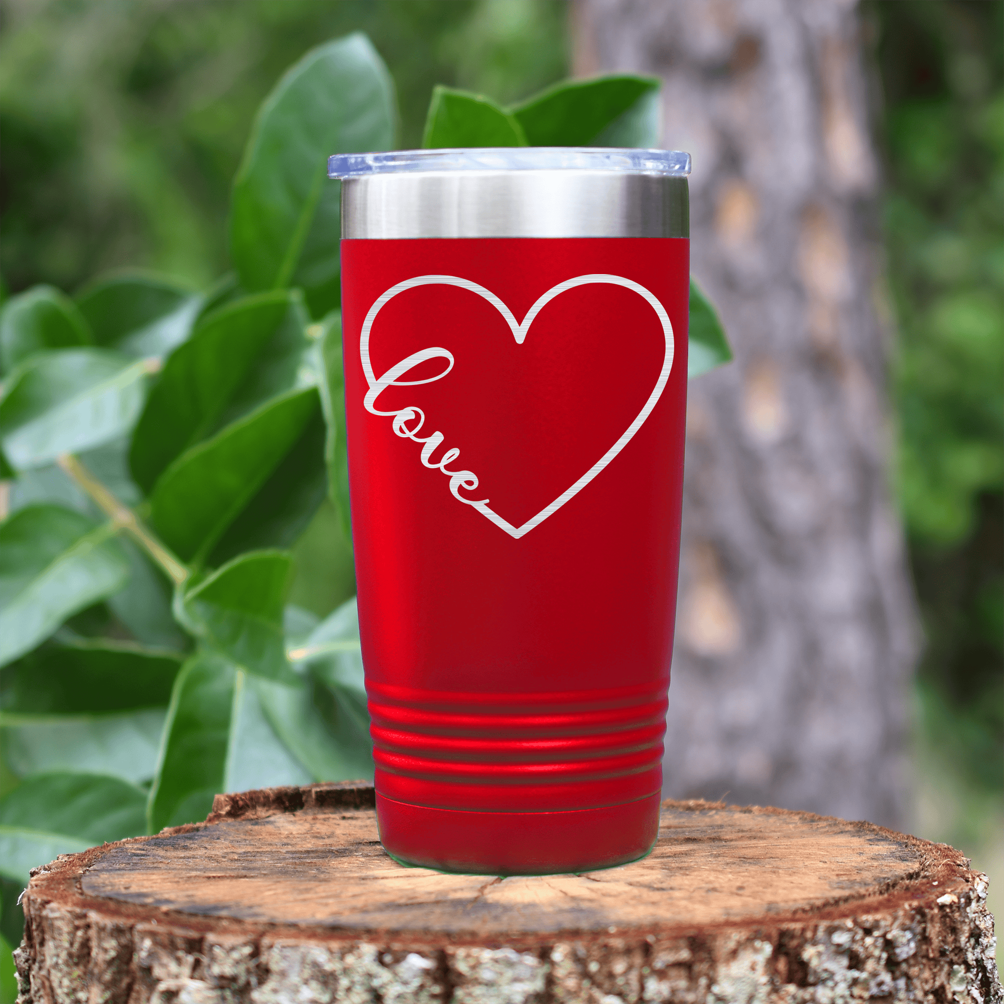 Red Valentines Day Tumbler With Valentines Heart Design