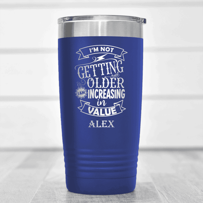 Blue Funny Old Man Tumbler With Value Rising Design
