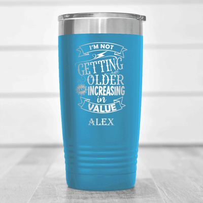 Light Blue Funny Old Man Tumbler With Value Rising Design