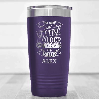 Purple Funny Old Man Tumbler With Value Rising Design