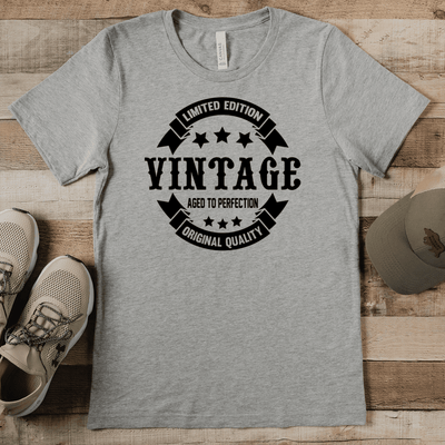 Mens Grey T Shirt with Vintage-Quality design