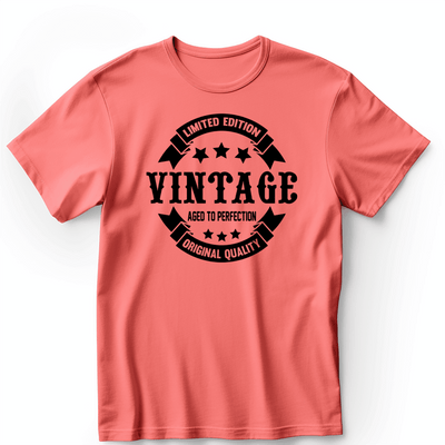 Mens Light Red T Shirt with Vintage-Quality design
