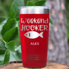 Red Fishing Tumbler With Weekend Hooker Design
