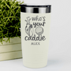 White Golf Tumbler With Whos Your Caddie Design