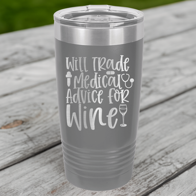 Funny Will Trade Medical Advice For Wine Ringed Tumbler