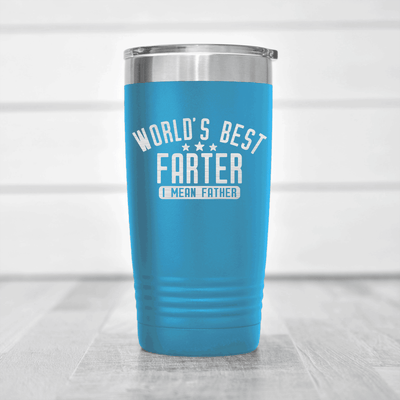 Light Blue fathers day tumbler Worlds Best Farter