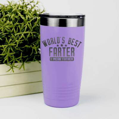 Light Purple fathers day tumbler Worlds Best Farter