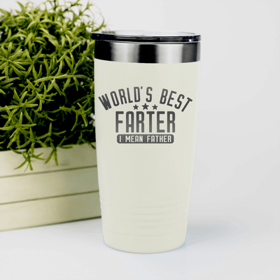 White fathers day tumbler Worlds Best Farter