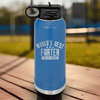 Blue Fathers Day Water Bottle With Worlds Best Farter Design