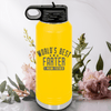 Yellow Fathers Day Water Bottle With Worlds Best Farter Design