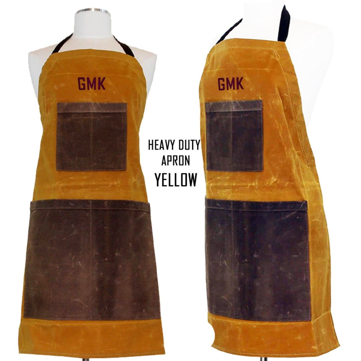 Unique Personalized Monogrammed Waxed Canvas Apron Customized Wearables Gifts for Men by Groovy Guy