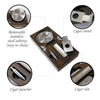 The different accessories that come with the ask tray include cigar cutter, puncher, and slot