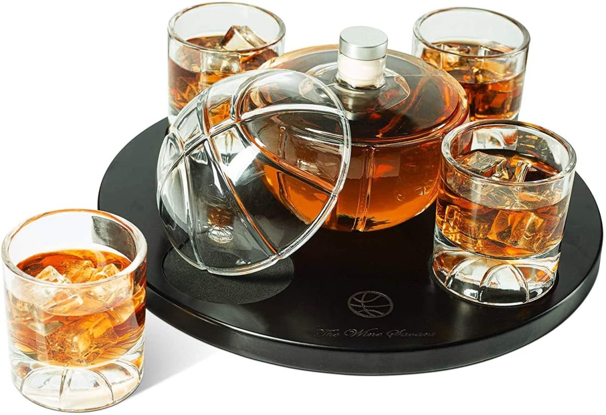 Unique Personalized Basketball Decanter Set Customized Decanter Gifts for Men by Groovy Guy