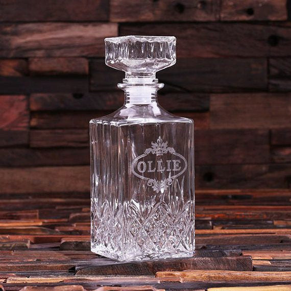 Engraved Crystal Decanter 