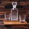 Engraved Decanter and Glass Set