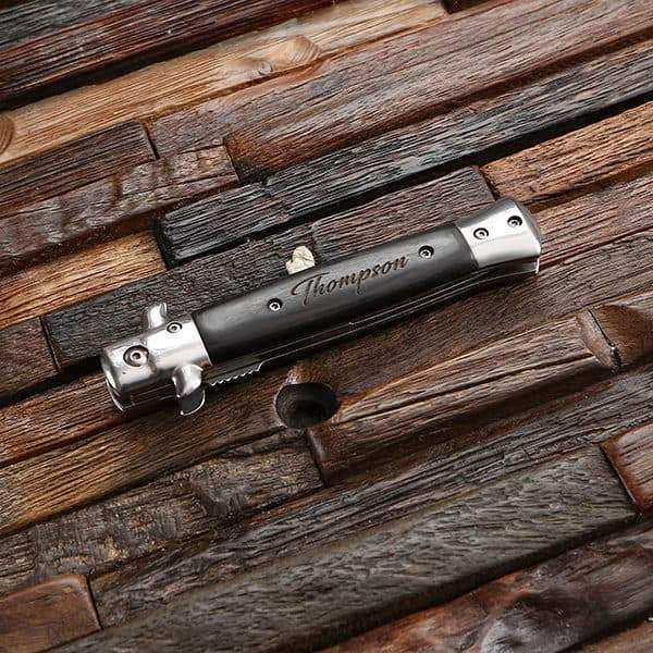 Black Handled Switch Blade